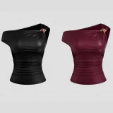 EVE Solid Color Slash Shoulder Sleeveless Tops GSRX-SRX740