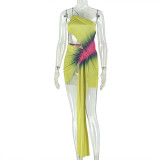 EVE Color Block Irregular Ruched Mini Dress GJYO-303331