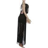 EVE Lace Patchwork Off Shoulder Maxi Dress GZJQ-K25D91003