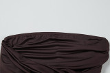 EVE Slash Shoulder Ruched Split Maxi Dress GWSD-D1995154
