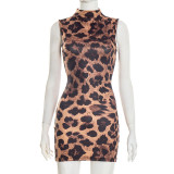 EVE Leopard Print Sleeveless Mini Dress GDSF-J26DS004