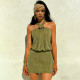 EVE Solid Color Sleeveless Halterneck Mini Dress GZJQ-K25D91016
