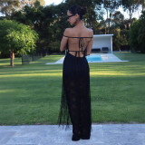 EVE Lace Patchwork Off Shoulder Maxi Dress GZJQ-K25D91003