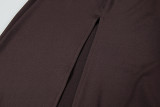EVE Slash Shoulder Ruched Split Maxi Dress GWSD-D1995154