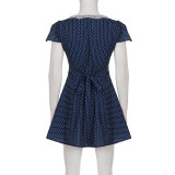 EVE Lace Patchwork Polka Dots Print Mini Dress GPKJ-MR46222