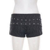 EVE Stripe Denim Belt Shorts GPKJ-MR47925