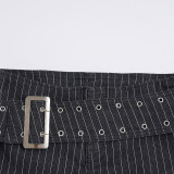 EVE Stripe Denim Belt Shorts GPKJ-MR47925