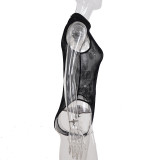 EVE Print Sleeveless See Through Mesh Tops GPKJ-MR47214