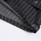 EVE Stripe Denim Belt Shorts GPKJ-MR47925