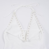EVE Halterneck Backless Ruffles Top GPKJ-MR45584