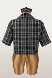 EVE Contrast Color Plaid Print Shirts YWXS-K25L1767