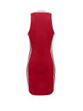 EVE Plus Size Contrast Color Sleeveless Sport Mini Dress ZDF-33522