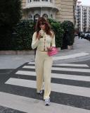 EVE Hollow Out Long Sleeve Two Piece Pants Set YWXS-K26L2163