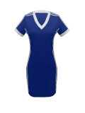 EVE Plus Size Stripe Contrast Color Midi Dress DF-33521