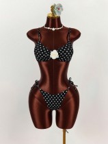 EVE Polka Dots Print Tie Up Bikini 2 Piece Swimsuit GXIY-K26L2071