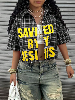 EVE Contrast Color Plaid Print Shirts YWXS-K25L1767