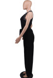 EVE Beaded Off Shoulder Belt Loose Jumpsuit  XHXF-8688