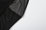 EVE Mesh Patchwork See Through Backless Maxi Dress GSLF-K6D02617A