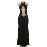 EVE Halterneck Cross Backless Bandage Dress GSLF-K6D02418A
