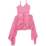 EVE See Through Sling Ruched Mini Dress GSLF-K6D01031A