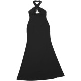 EVE Halterneck Cross Backless Bandage Dress GSLF-K6D02418A