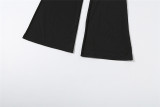 EVE Solid Color Zipper Top Two Piece Pants Set GZJQ-K6S03775A