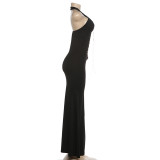 EVE Halterneck Cross Backless Bandage Dress GSLF-K6D02418A