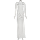 EVE Off Shoulder Solid Color Maxi Dress GYME-K6D02041A