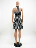 EVE Polka Dots Print Off Shoulder Midi Dress CM-60325