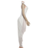 EVE Sleeveless Solid Color Irregular Maxi Dress GYME-K25D90618