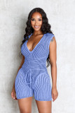 EVE Casual Stripe Tie Up Knits Romper NYF-8208