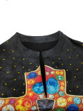 EVE Vintage Cross-Print Rhinestone Top SH-391514