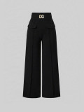 EVE Metal Clasp Loose Straight Pants SH-391468