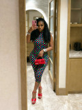 EVE Polka Dots Print Backless Jumpsuit CM-60313