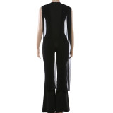 EVE Mesh Sleeveless Ribbon Slim Jumpsuit GYME-K25Q90612