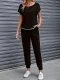 EVE Short Sleeve Loose Two Piece Pants Set GDYF-3509