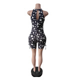 EVE Print Sleeveless Drawstring Romper MEM-88686