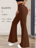 EVE Solid Color High Waist Flare Pants GDYF-3517