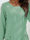 EVE O Neck Short Sleeve Solid Color Mini Dress GDYF-3616