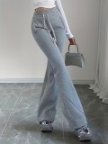 EVE Drawstring Solid Color Micro Flare Pants GDYF-3455