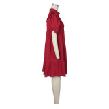 EVE Short Sleeve Solid Color Mini Dress BMF-837