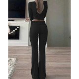 EVE Long Sleeve Solid Color Two Piece Pants Set GDYF-3706