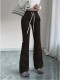 EVE Drawstring Solid Color Micro Flare Pants GDYF-3455