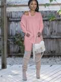 EVE Solid Color Loose Tops Tight Pants 2 Piece Set BMF-680