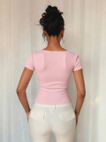 EVE Bow V-Neck T-Shirt GZJF-ZJ2670