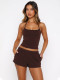 EVE Solid Color Sling Tank Top Two Piece Short Set MIL-L331