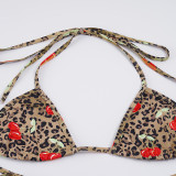 EVE Leopard Print Tie Up Bikinis Two Piece Swimsuit GPKJ-MR41091