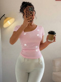 EVE Bow V-Neck T-Shirt GZJF-ZJ2670