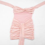 EVE Mesh Halterneck Ruched Mini Dress GSZM-D26DS054
