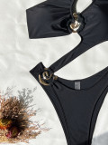 EVE Sexy Solid Color Single Shoulder One Piece Swimsuit CASF-6736